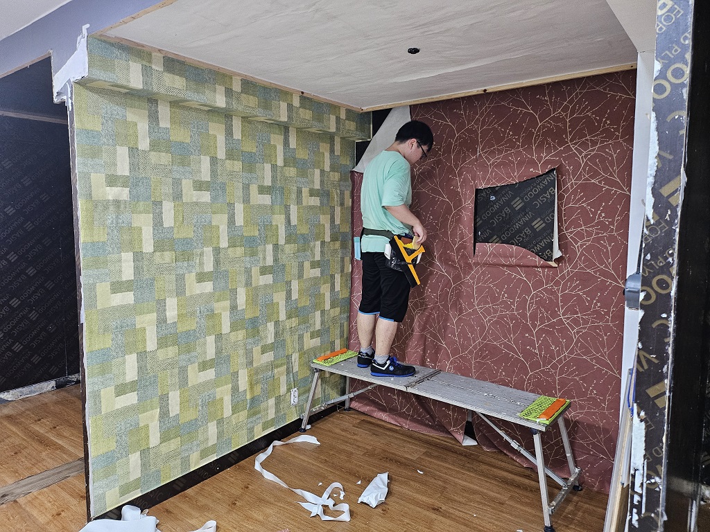 부천도배학원 합지장폭 소폭 시공 실습