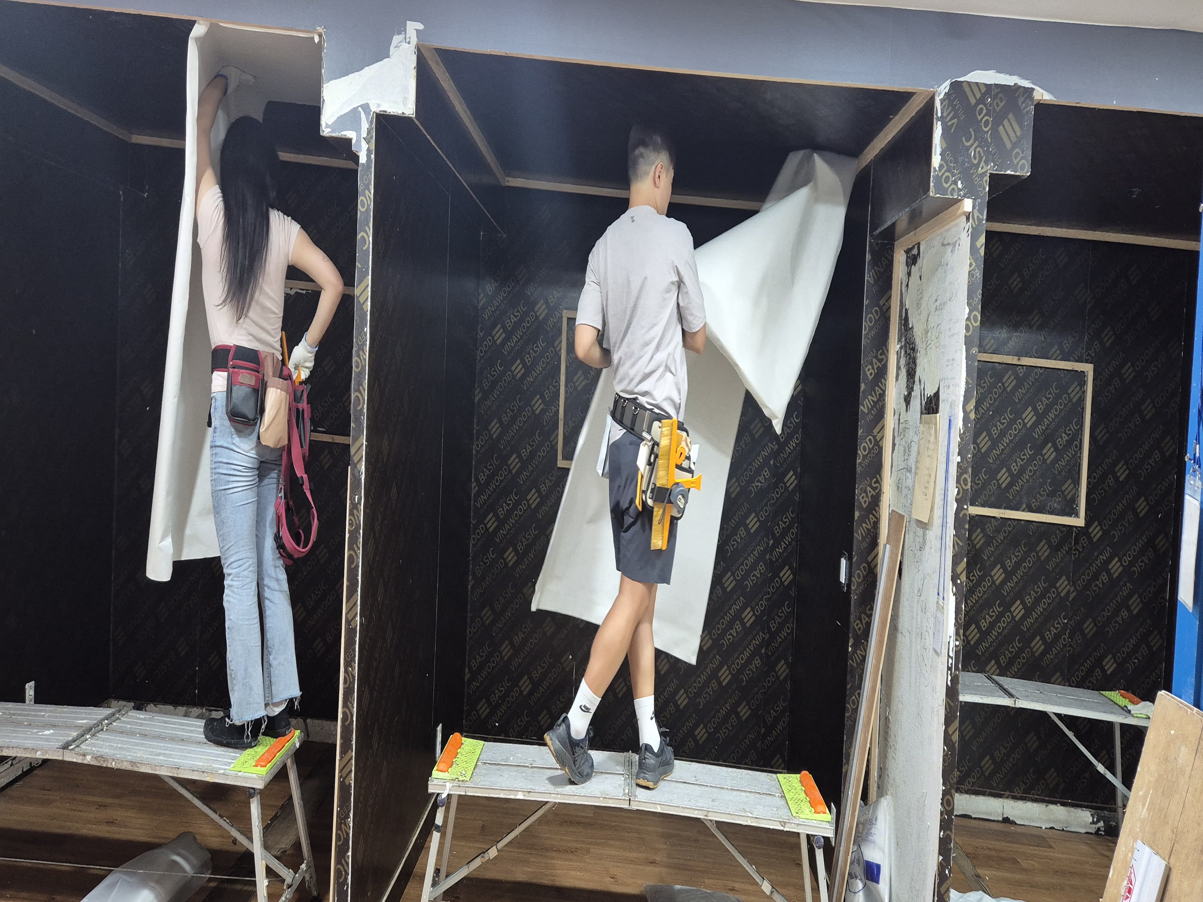 국비지원 도배교육 천정 도배배우기